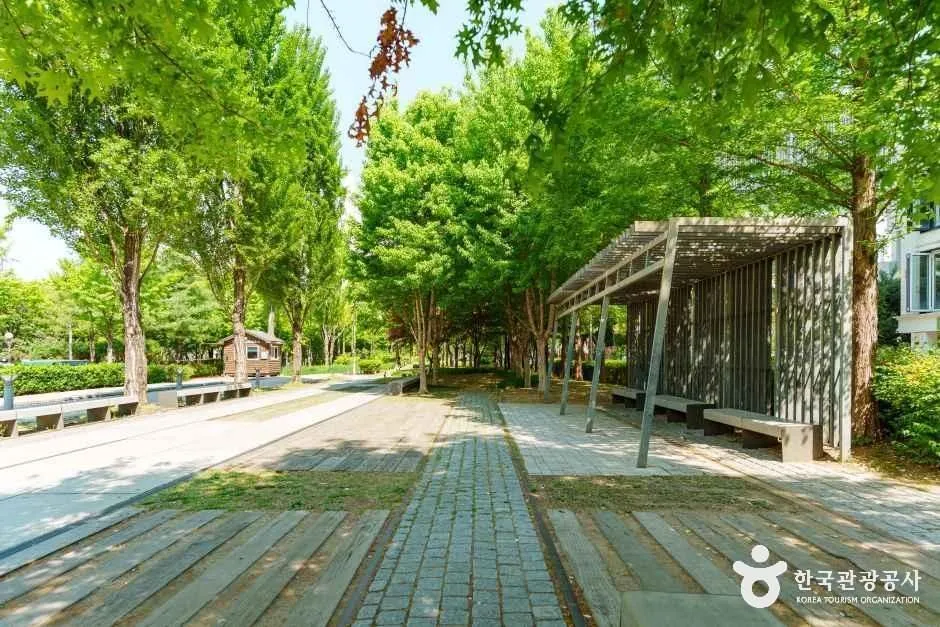 A path through the Gyeongui Line Forest Park in Yeonnam-dong